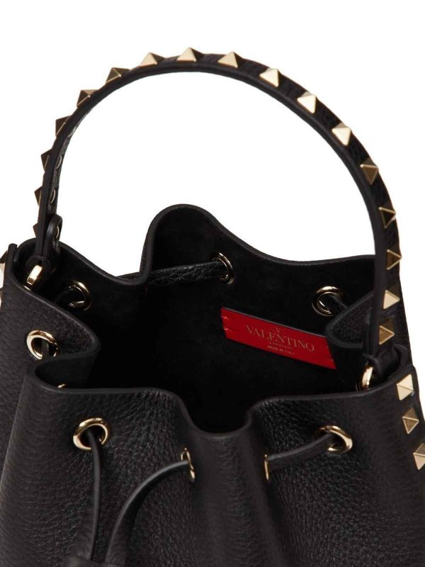 The Best Shops VALENTINO GARAVANI: Rockstud Leather Bucket Bag