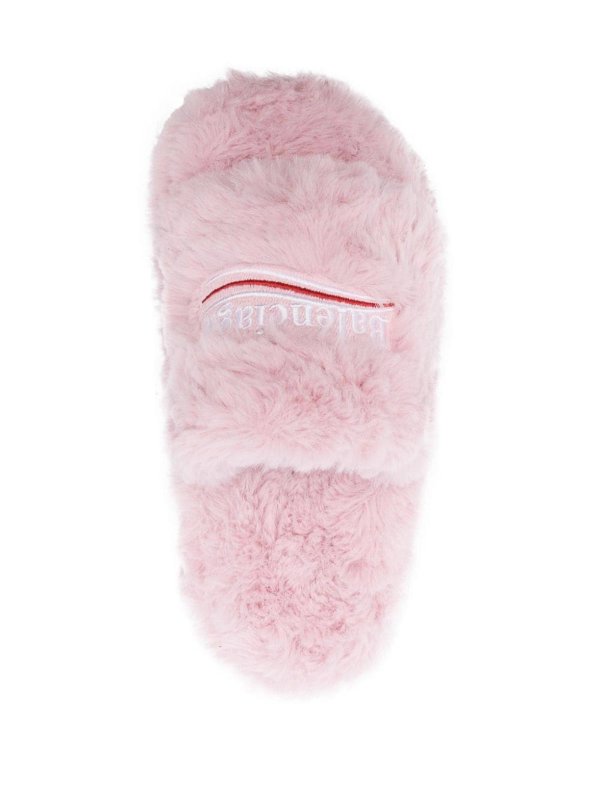 The Best Shops BALENCIAGA: flip flops - Furry Platform Slides