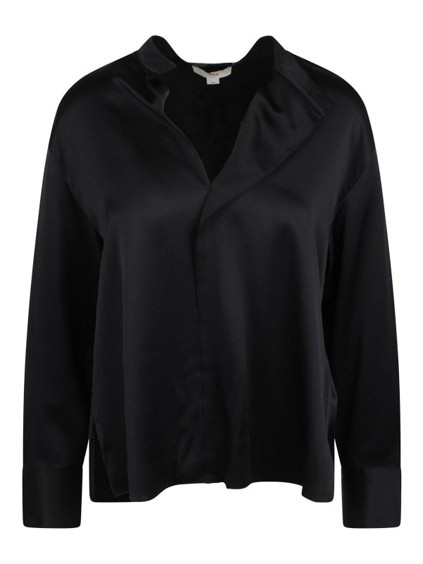 VINCE: shirts - Draped Silk Shirt