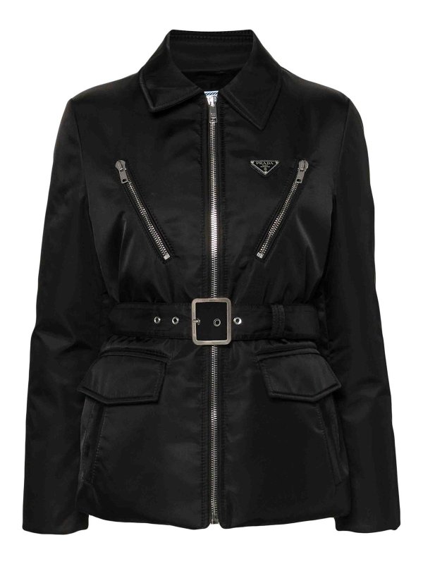 PRADA: casual jackets - Triangle-Logo Padded Jacket