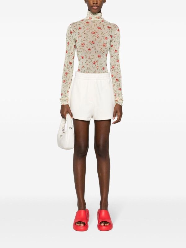 PRADA: Tops & Tank tops online - Floral Mesh Bodysuit