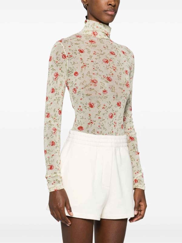 The Best Shops PRADA: Tops & Tank tops - Floral Mesh Bodysuit