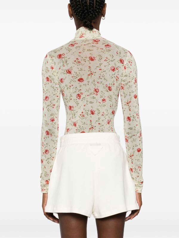 Floral Mesh Bodysuit shop online: PRADA