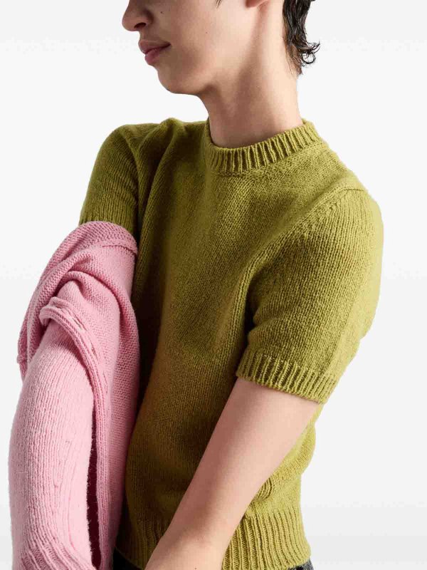 Short-Sleeve Cashmere Sweater shop online: PRADA
