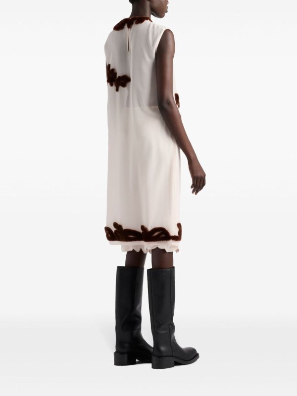 The Best Shops PRADA: knee length dresses - Embroidered Georgette Dress