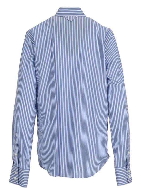 PRADA buy online Poplin Shirts Stripe Embroidery