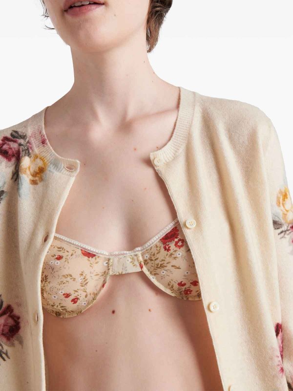 The Best Shops PRADA: Tops & Tank tops - Floral-Print Lace-Trim Bra