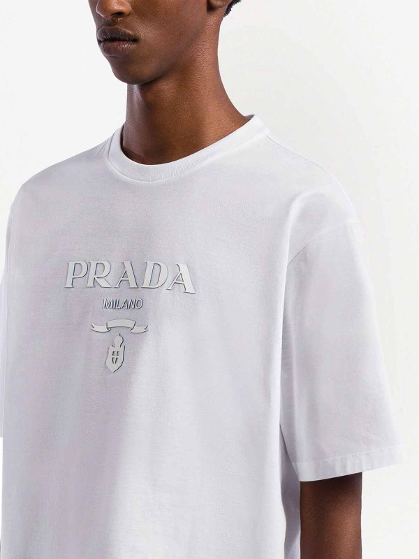 Raised Logo Round-Neck T-Shirt shop online: PRADA