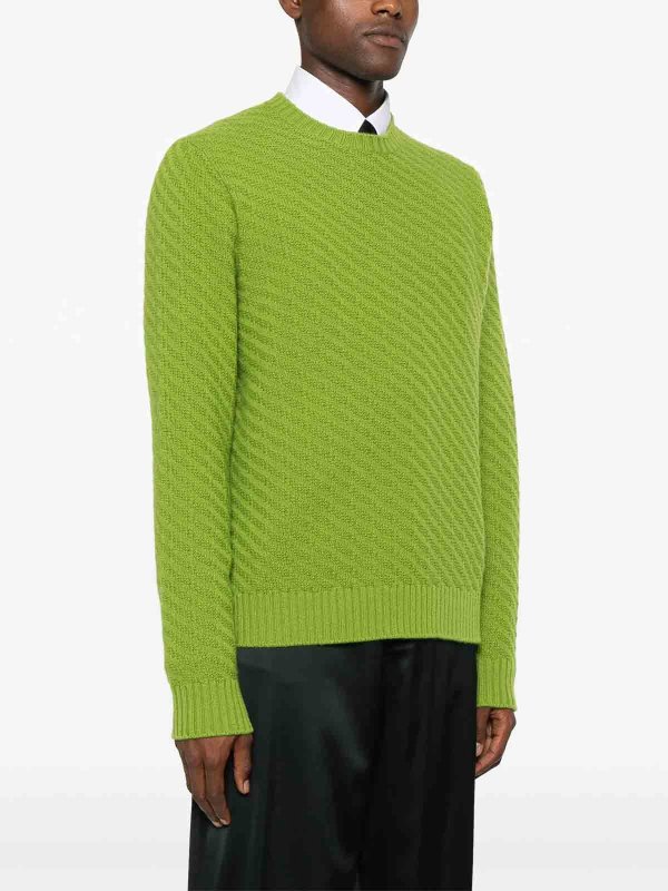 The Best Shops PRADA: crew necks - Ribbed-Knit Jumper