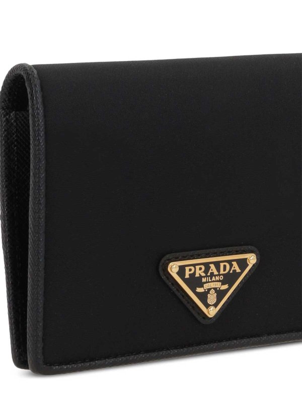 Triangle Logo Bi-Fold Wallet shop online: PRADA