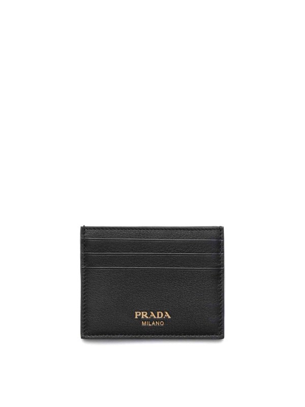 PRADA: wallets & purses - Logo-Stamp Leather Card Holder