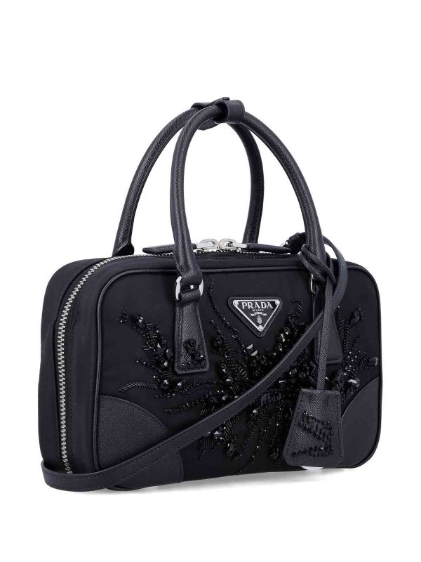 The Best Shops PRADA: cross body bags - Embroidered Detailing Mini Bag