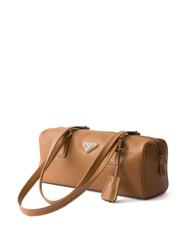 The Best Shops PRADA: cross body bags - Medium Leather Top-Handle Bag With Padlock