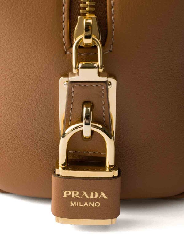 Medium Leather Top-Handle Bag With Padlock shop online: PRADA
