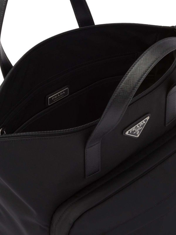 PRADA buy online Re-Nylon Saffiano-Leather Tote Bag