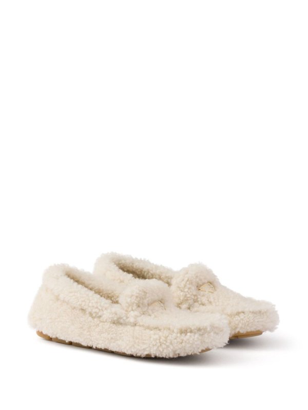 PRADA: classic shoes online - Shearling Driving Shoes