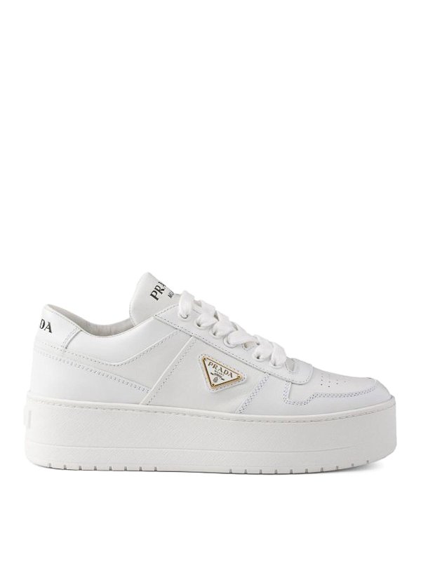 PRADA: trainers - Downtown Bold Leather Sneakers