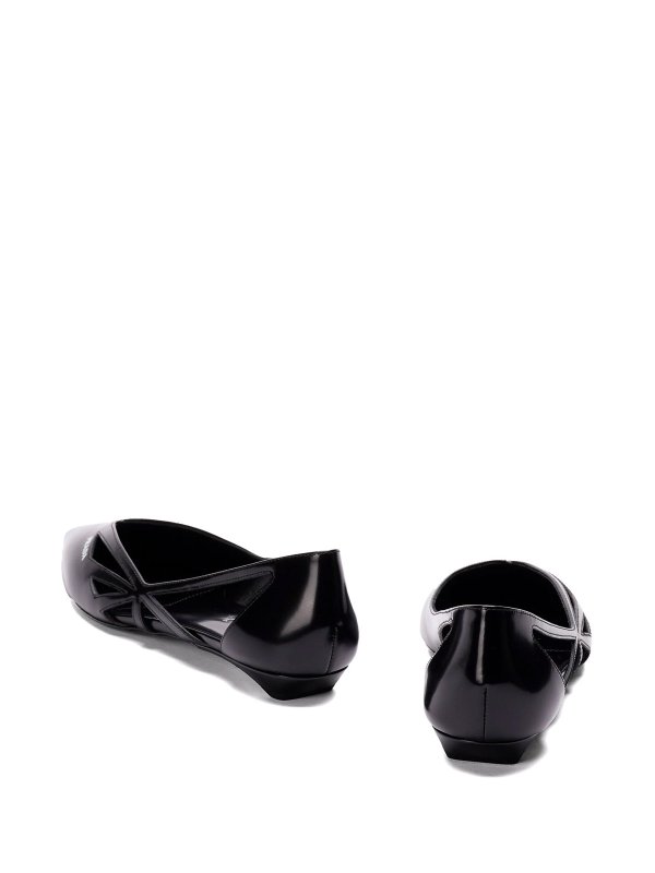 15Mm Cut-Out Leather Ballerina Shoes shop online: PRADA