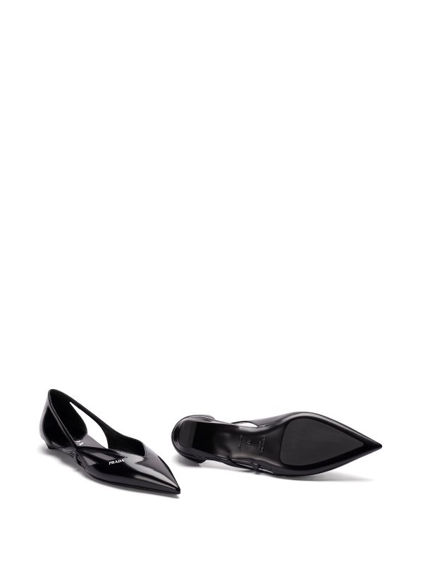 PRADA buy online 15Mm Cut-Out Leather Ballerina Shoes