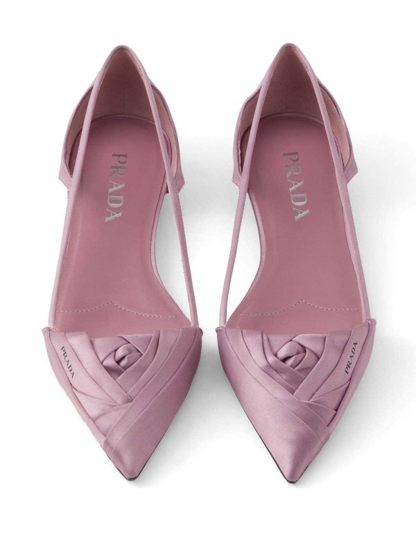 Satin-Finish Cut-Out Ballerinas shop online: PRADA