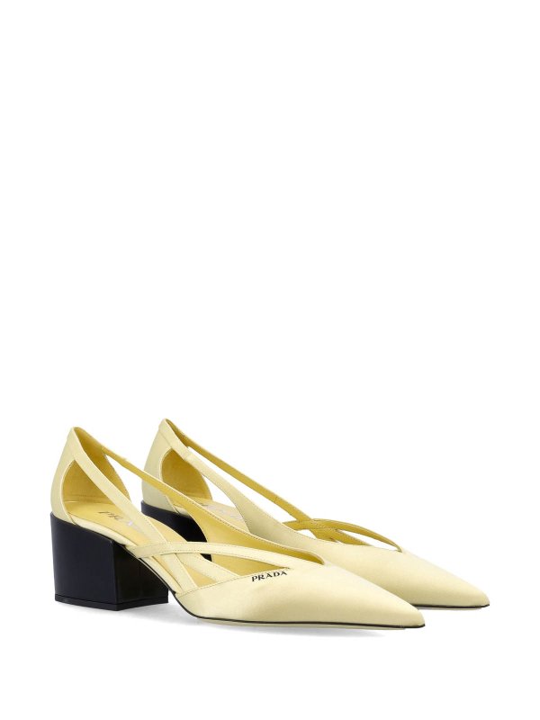 PRADA: court shoes online - 55Mm Satin Cut-Out Pumps