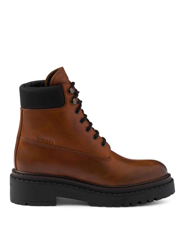 PRADA: ankle boots - Leather And Re-Nylon Booties