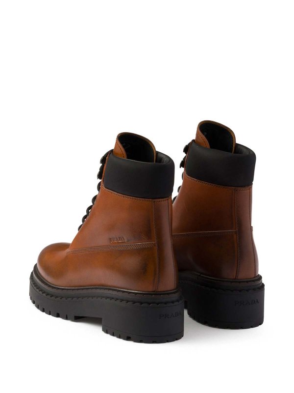 Leather And Re-Nylon Booties shop online: PRADA