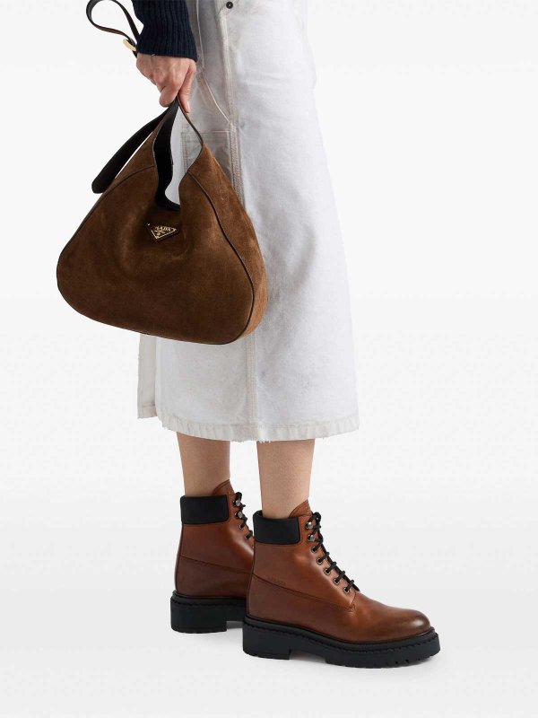 ankle boots shop online Leather And Re-Nylon Booties