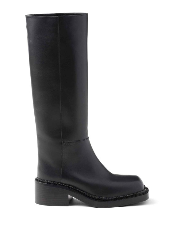 PRADA: boots - Knee-High 55Mm Leather Boots