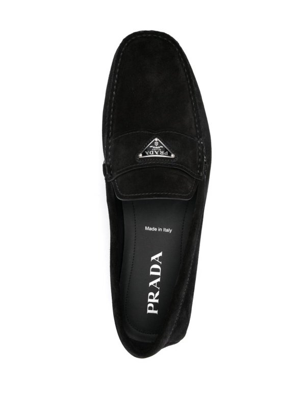 Logo-Plaque Loafers shop online: PRADA