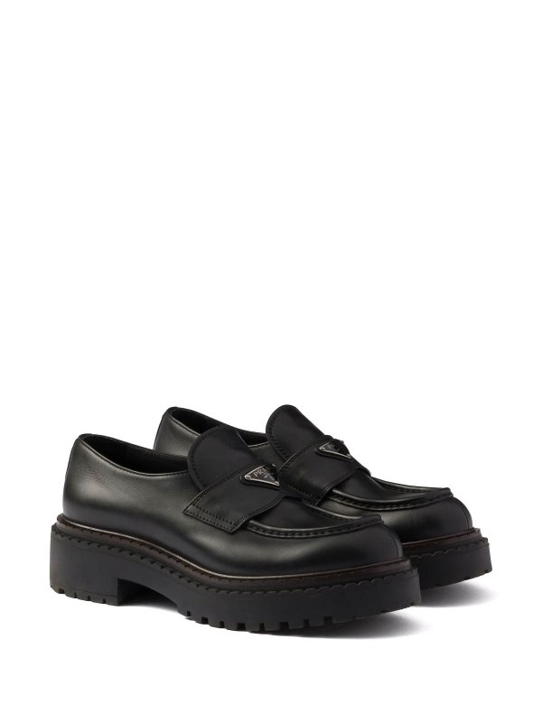 PRADA: classic shoes online - Leather Loafers