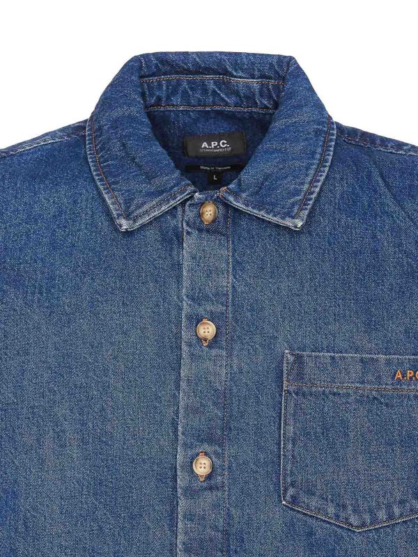 Hemd - Blau shop online: A.P.C.