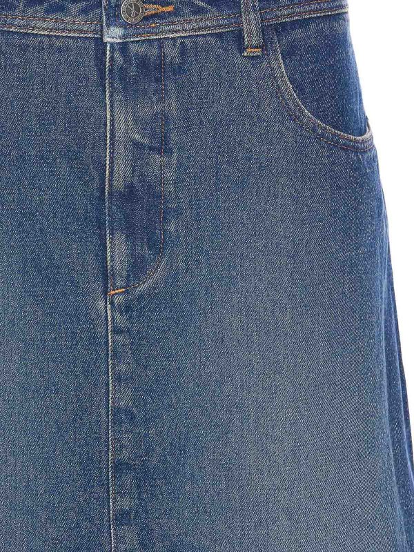 膝丈/ミディスカート - ブルー shop online: A.P.C.