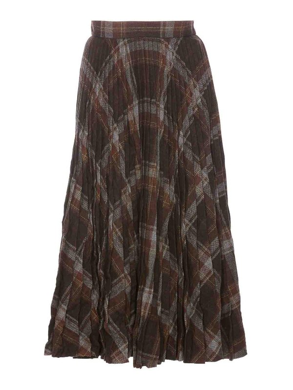 BALENCIAGA: ニーレングススカート＆ミディ丈 - 膝丈/ミディスカート - ブラウン