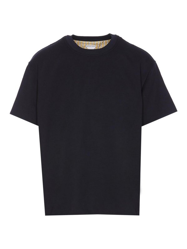 BOTTEGA VENETA: t-shirts - Double Layer Cotton Check T-Shirt