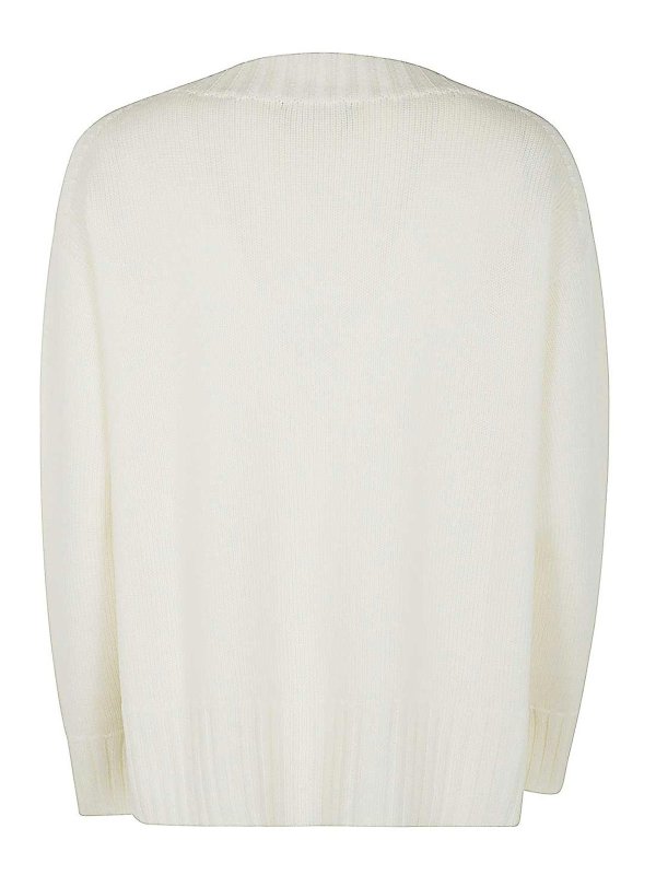 DRUMOHR: Strickpullover mit Rundhalsausschnitt online - Rundhalspullover - Weiß