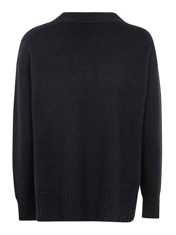 DRUMOHR: Strickpullover mit V-Ausschnitt online - V-Pullover - Blau