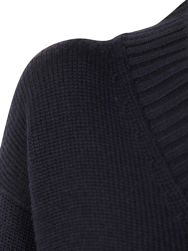 The Best Shops DRUMOHR: Strickpullover mit V-Ausschnitt - V-Pullover - Blau