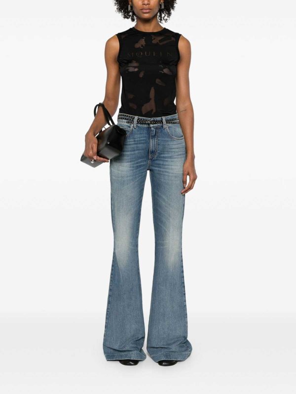 Semi-sheer top shop online: ALEXANDER MCQUEEN