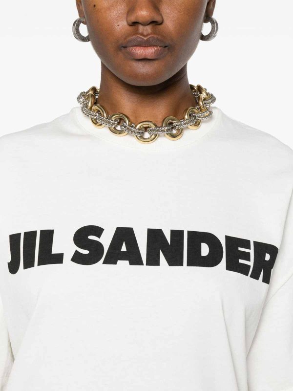 JIL SANDER: Strickpullover mit Rundhalsausschnitt online - Rundhalspullover - Weiß