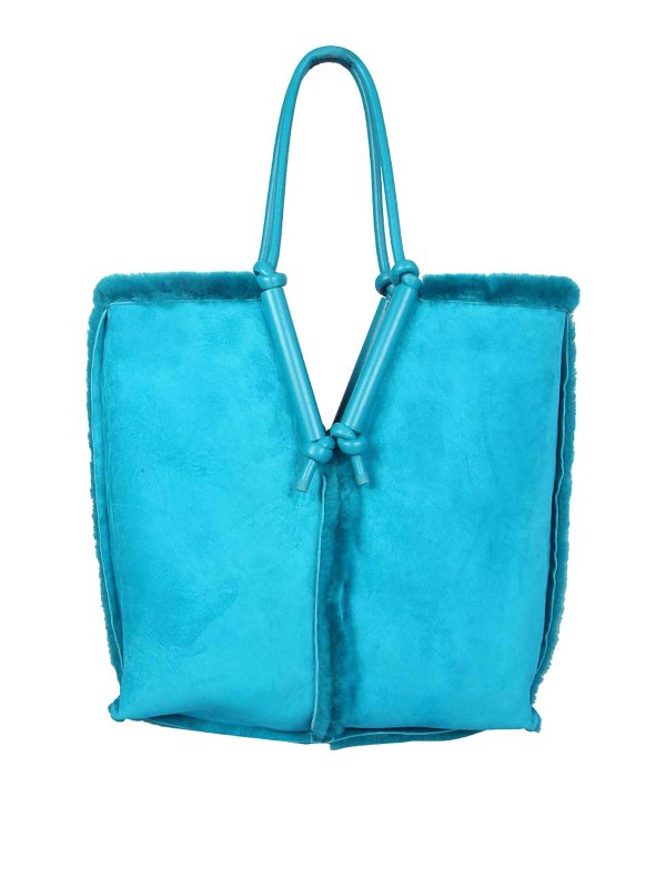 BOTTEGA VENETA: トートバッグ - トートバッグ - ブルー