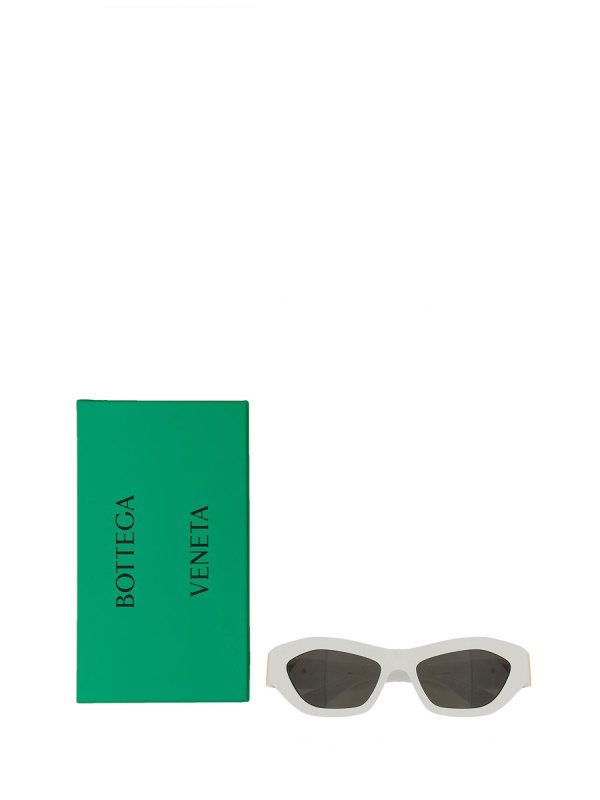 The Best Shops BOTTEGA VENETA: Lunettes de soleil - Lunettes De Soleil - Blanc