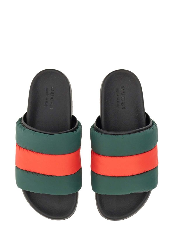 GUCCI: sandals online - Slider Sandal With Web Ribbon