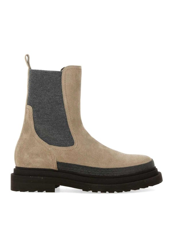 BRUNELLO CUCINELLI: ankle boots - Suede Chelsea Boot