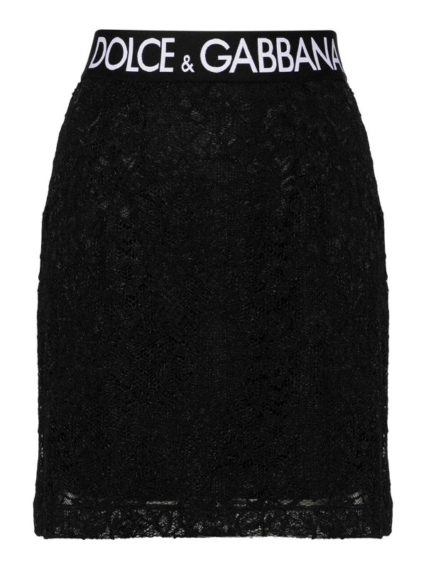 DOLCE & GABBANA: mini skirts - Lace Miniskirt
