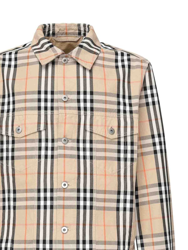 BURBERRY: casual jackets online - Check Cotton Jacket