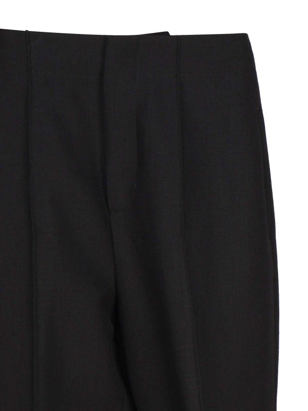 The Best Shops BOTTEGA VENETA: Trousers Shorts - Structured Cotton Stirrup Trousers