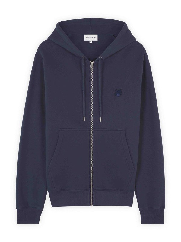 MAISON KITSUNÉ: Sweatshirts & Sweaters - Bold Fox Head Patch Comfort Zipped Hoodie