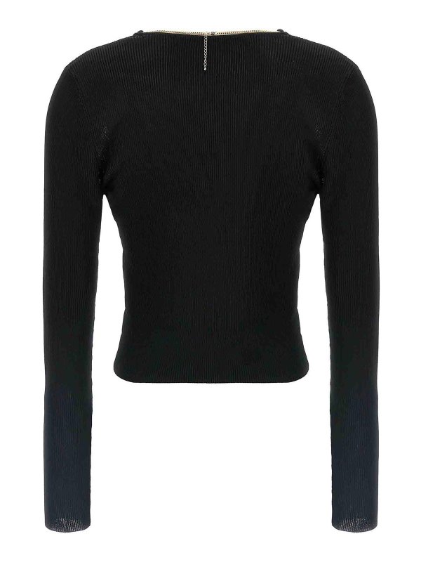 ALEXANDER WANG: cardigans online - Gold Nameplate Chain Sweater