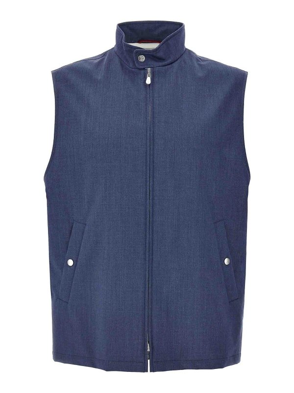 BRUNELLO CUCINELLI: Chalecos - Chaleco - Azul